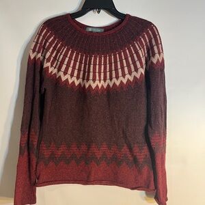 Title Nine Women's Red and Brown Sweater size M